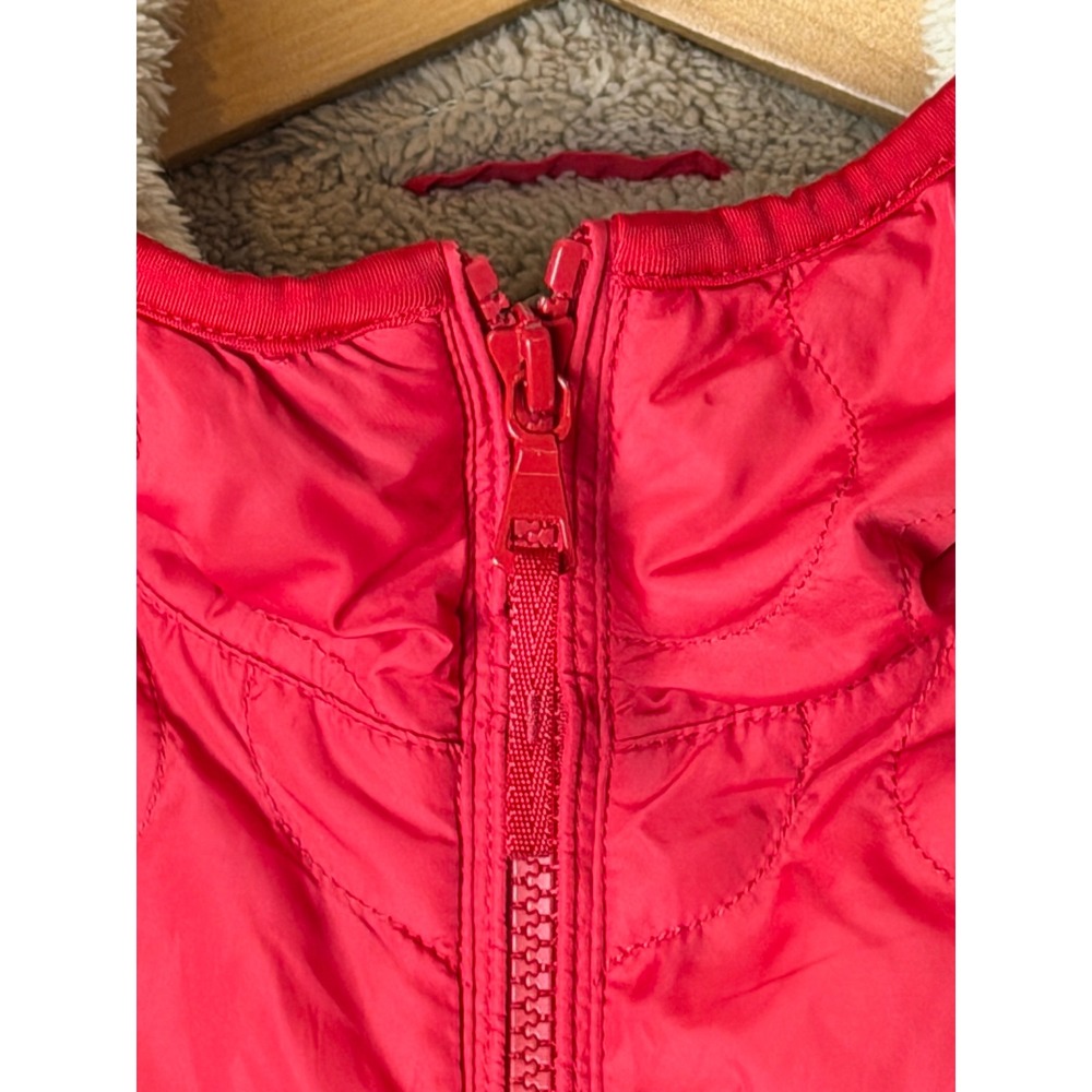 Uniqlo Quilted Puffer Jacket Women Small Red Fleece Lined Hooded Gorpcore - Picture 7 of 11